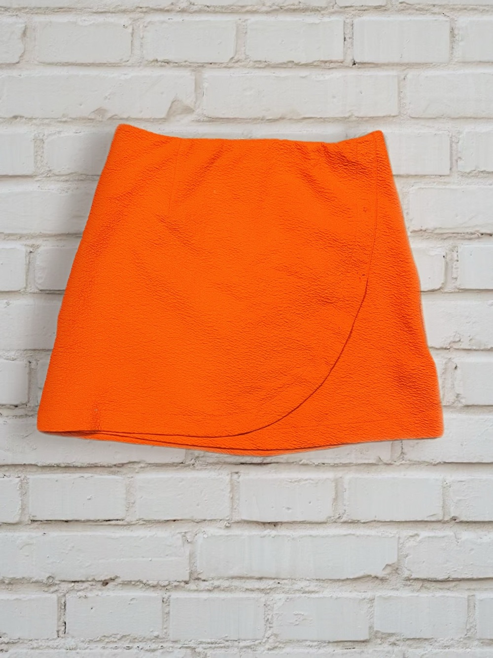 NWT Maeve Orange Mini Skirt with Curved Wrap Hem Size M **Read Description**